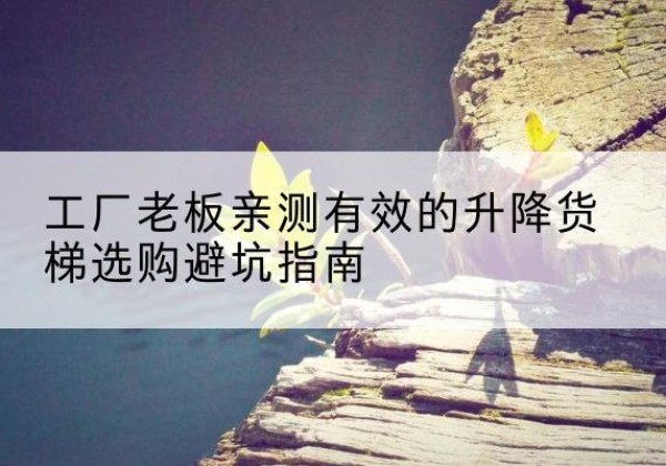 南芬升降货梯怎么选-工厂老板亲测有效的升降货梯选购避坑指南